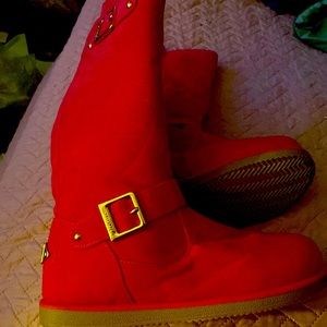 Ladies dark pink boots